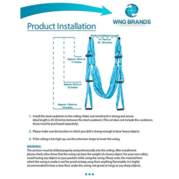 WNG Yoga Swing Aerial Yoga Inversion Sling, Pink - Picture 3 of 6